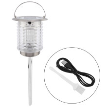 Oplaadbare UV-licht insectenverdelger voor tuin en erf, op zonne-energie werkende insectenval, zelfreinigende muggenverdelger voor buiten,