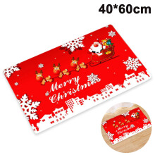 Leuke kerstplacemats, tafelmatten van PVC-materiaal, antislip vloerkleed, decoratief vloerkleed voor thuis, heldere kleuren die niet vervagen, vocht