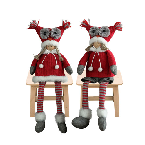 Weihnachten gestrickte lange Bein-Eule für Puppe,-männlich 1