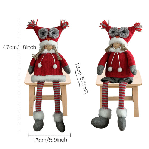 Weihnachten gestrickte lange Bein-Eule für Puppe,-männlich 2