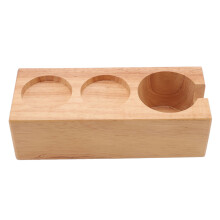 Estação de compactação de café expresso com altura ajustável, suporte anti-pressão, organizador de café em madeira de nogueira, ideal para