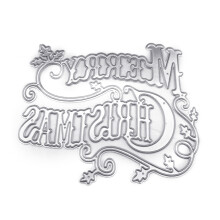 Merry Christmas Words Metal Die Cuts for DIY Paper Crafts Photo