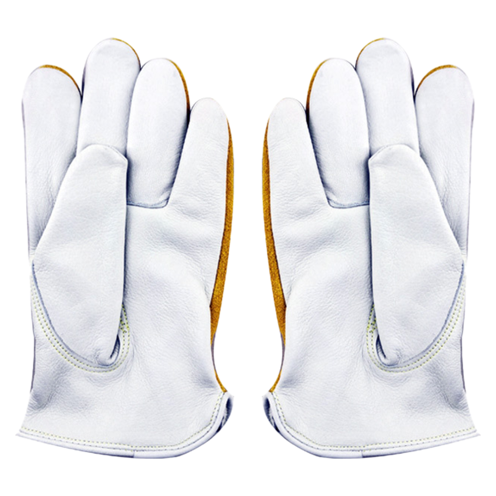 Professional Firefighter Gloves, Flame Resistance Heat Resistance Leather Gauntlet Cuff Wildland Fire Fighting Gear With Touch Fastener, Durable Cut R 9094122068032