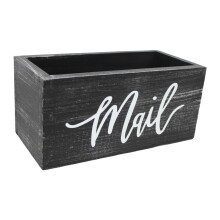 Letter Tray Wooden Letter Holder Black Finish Handmade Desk Organizer For Entrance And Office Mailbox And Document Tray