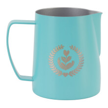 Jarra de aço inoxidável para espumar leite, ferramenta profissional para latte art, jarra resistente para vaporizar café expresso, fácil de