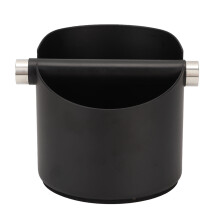 Caixa de borra de café estilo barista, durável, com barra de impacto removível, em aço inoxidável com absorção de choque, design compacto para