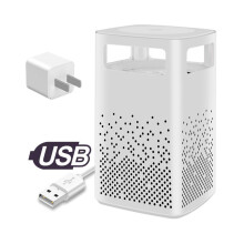 Armadilha elétrica para mosquitos e moscas-das-frutas para uso interno, com iluminação atrativa, ventosa, placa adesiva, alimentação USB e