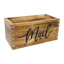 Letter Tray Wooden Organizer, Handmade Letter Holder Filing Basket, Space Saving Brown Wood, For Home Office Entryway