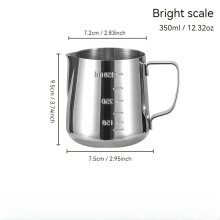 (12.32 OZ) 1pc Stainless Steel Espresso Pitcher with Measurement Markings - Barista-Grade Milk Frothing Pitcher for Latte Art,