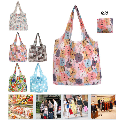 Large Capacity Shopping Bag Foldable Reusable-blue bear 2