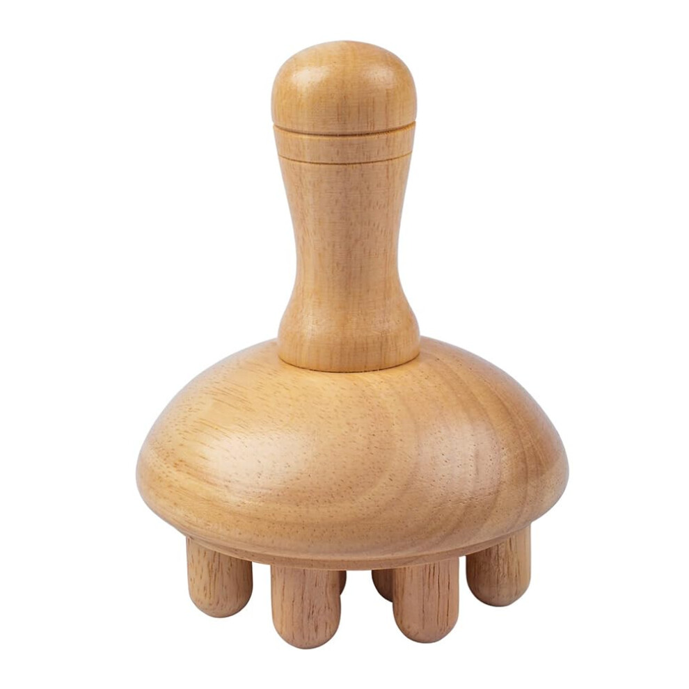 Wooden Mushroom Shape Massager Manual Wood Therapy Tool For Anti Cellulite Lymphatic Drainage Full Body Massage Relief
