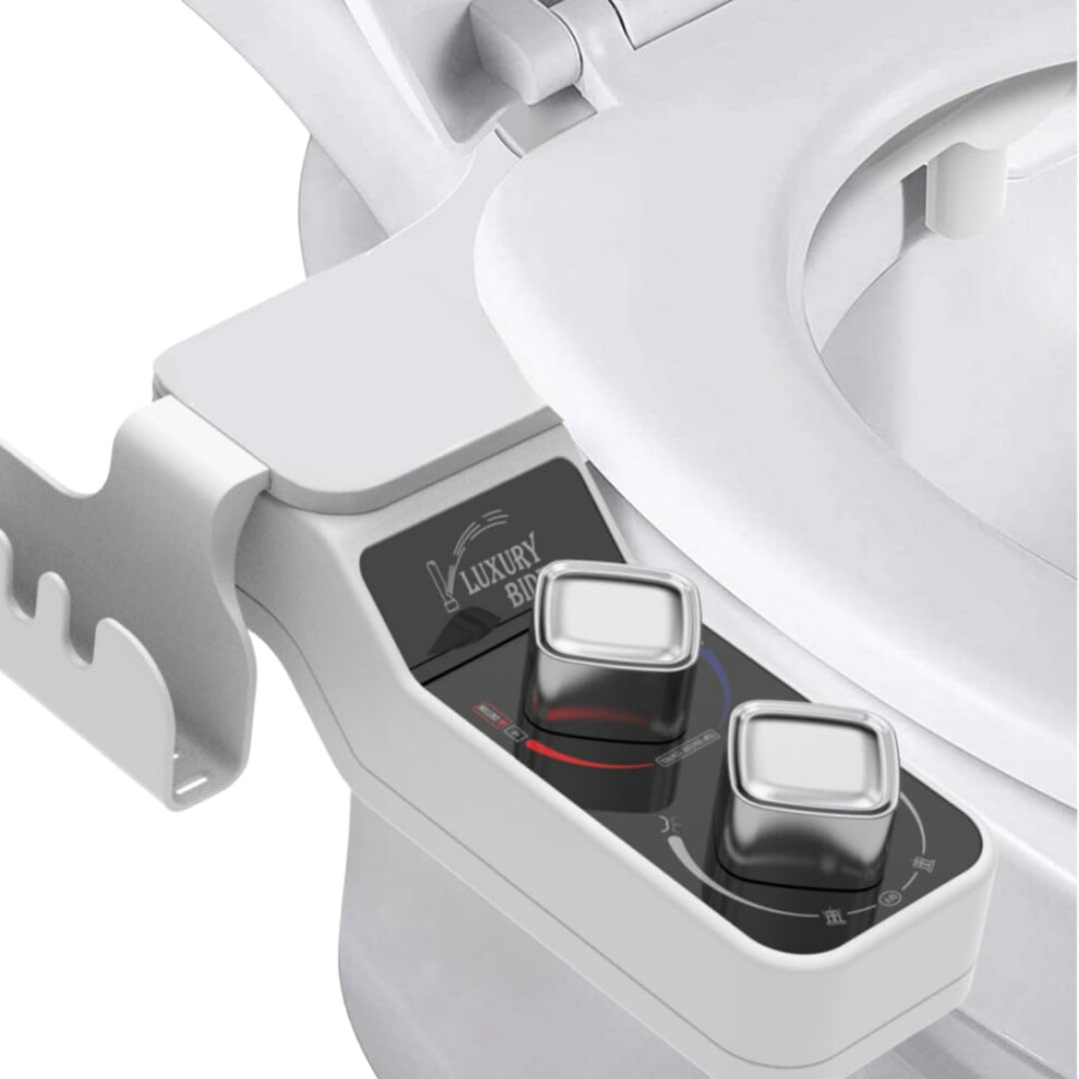 Bidet Attachment For Toilet Nonelectric Selfcleaning Dual Nozzle Frontal/Rear Wash Adjustable Water Pressure 9323874229515