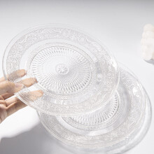 Glass Tableware Transparent Dishes 20 Cm Side Plates For Dessert Fruits Salad And Snacks Set Of 6