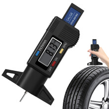 Tyre Tread Depth Gauge 025.4mm/1 Inch, LCD Display, Portable Tire Tread Checker For Cars/Vans/Trucks, Brake Pad