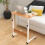 Living And Home Height Adjustable Mobile Table Overbed Desk with Wheels 1