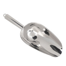 Pá de aço inoxidável para gelo, utensílio multiuso de alta qualidade com cabo ergonômico com ranhuras para os dedos, pá de cozinha multiuso,