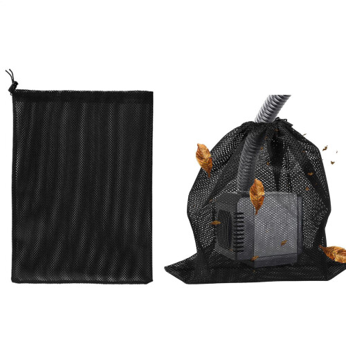 Pump Protection Bag Black Mesh Filter Bag With Drawstring For Pond Biofilters 2Pack