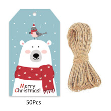 Étiquettes de joyeux noël 50 pièces/paquet et corde de-un