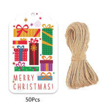 Étiquettes joyeux noël, 50 pièces/paquet, pour emballage de-h