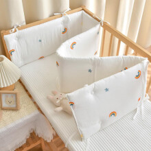 Cot Bumper & Toddler Bed Guard Set, Breathable Mesh, Adjustable Ties, 120x28cm, No07, For Baby Cot & Parent Bed
