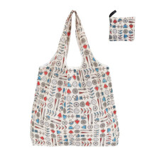 Shopping Pouches Collapsible and Machine Washable-beige plant