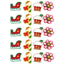 Cupcake ringen met kerstthema, diverse kleuren, gemaakt van niet-giftig en milieuvriendelijk harsmateriaal, perfect voor het versieren van cadeaus en