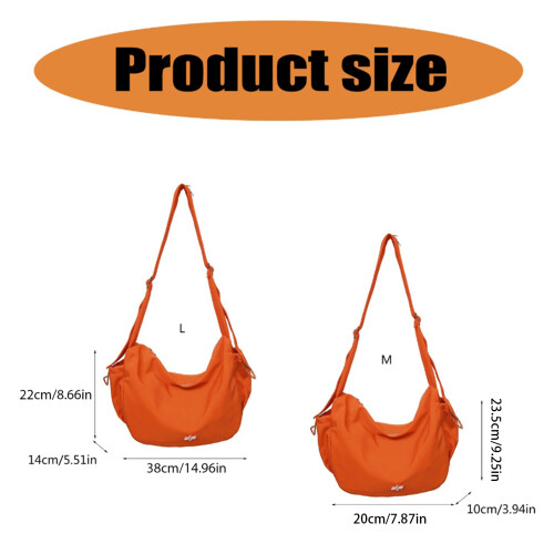 Casual Simple Nylon Shoulder Bag Large Capacity-orange S 1