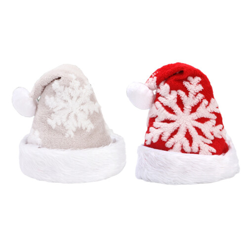 Chapeau de noël flocon de neige Simple, rouge/gris,-Rouge 1