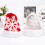 Chapeau de noël flocon de neige Simple, rouge/gris,-Rouge 3