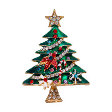 Cute Christmas Tree Brooch Pin Delicate Xmas Element-Green