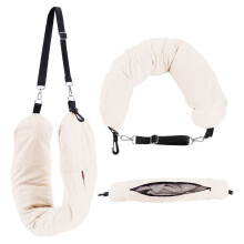 Travel Pillow Storage Bag Stuffable Neck Pillow Travel-White