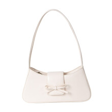 Unique PU Leather Shoulder Bag For Women Underarm Purse-White