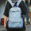 Campus School Bag Jean Backpack Large Capacity-Navy Blue 7