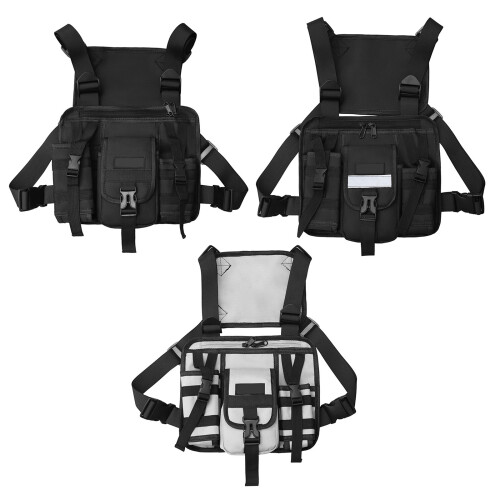 Harness Chest Rig Practical Sports Bag-Black reflective mod 1