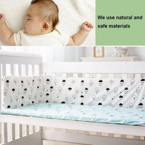 Breathable Mesh Cot Liner A15 Model 250cm x 30cm Cot Bumper Padded Cot Bumpers For Cot Bed Bumper Soft 1