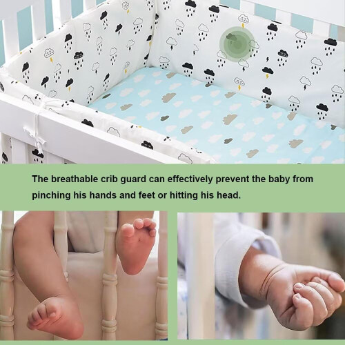 Breathable Mesh Cot Liner A15 Model 250cm x 30cm Cot Bumper Padded Cot Bumpers For Cot Bed Bumper Soft 2