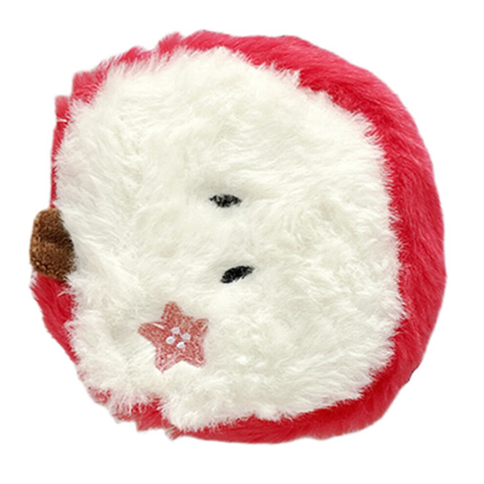 Cute Coin Pouch Zippers Earphone Pouch Headphone Bag Plush- Red 7704000253994