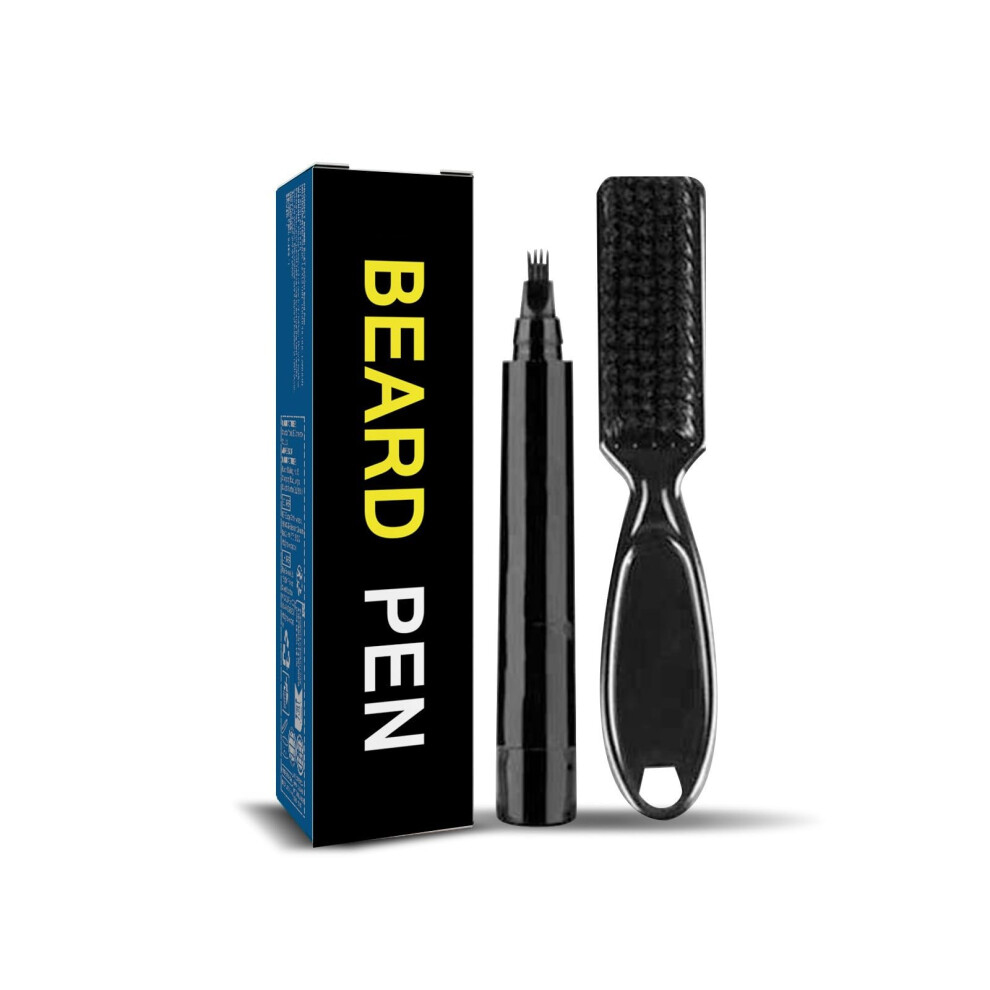 Brown Beard Filler Pen Men's Waterproof With Brush Smudgeproof Formula For Beards Eyebrows And Hair