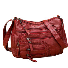 Versatile Trendy Bag Fashion Leather Shoulder Bag for Women-Red