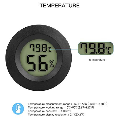 Ακριβές υγρόμετρο οθόνης LCD, ψηφιακό για μετρητή υγρασίας εσωτερικής και 2
