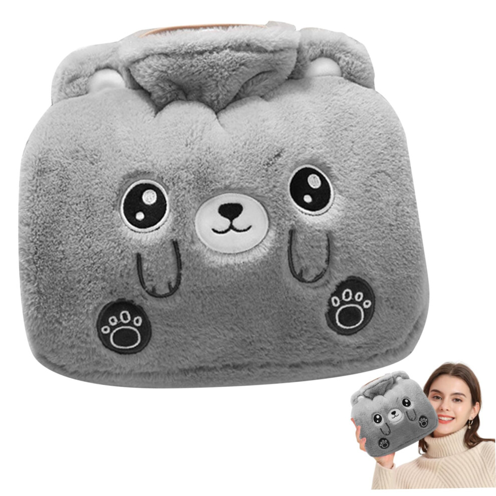 Hot Water Bottle 1250ml With Plush Cover And Hand Warmer Pocket Leakproof Style 1 Gift For Women