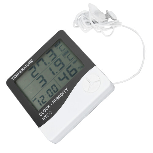Monitoramento interno e externo, termômetro e higrômetro digital LCD para casa e escritório, medidor de temperatura e umidade com visor de 1