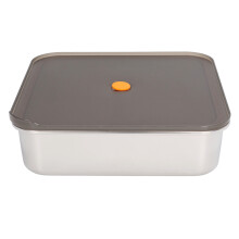 Recipientes de aço inoxidável com vedação a vácuo para armazenamento de alimentos, ideais para refrigeração ou congelamento, com design