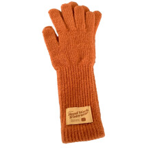 Girls Candy Color Crochet Gloves Full Finger-pumpkin orange
