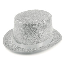 Vintage Hat Fedora Top Hat-silver white Childrens model
