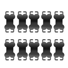 10Pcs Dog Identify Plate Collar Slider Metal Pendant-Black