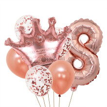 Ensemble de ballons couronne sophistiqués, ballons en aluminium non toxiques, parfaits pour la décoration de fêtes d'anniversaire, ballons