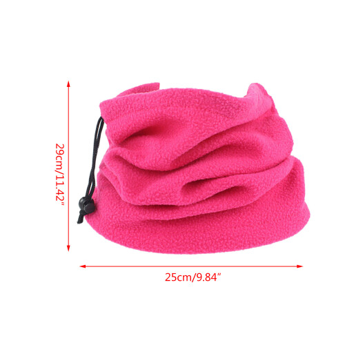 Winter Neck Warmers Fleece Gaiter Windproof Drawstring-Coffee 1