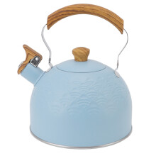 Professional Food-Grade Material Stovetop Whistling Tea Kettle, Ergonomic Design Facilitates Comfortable Grip And Safe Pouring, 5L Sky Blue Stainless