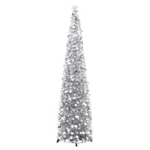 5FT Skinny Christmas Decor, PopUp Christmas Tree with Easy Assembly for Indoor Areas, Collapsible Tinsel Tree for Christmas Party